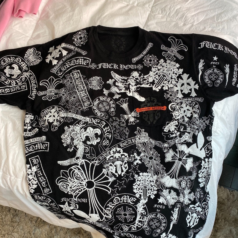 CHROME HEARTS AUTHENTIC MULTI LOGO T-SHIRT XXL
